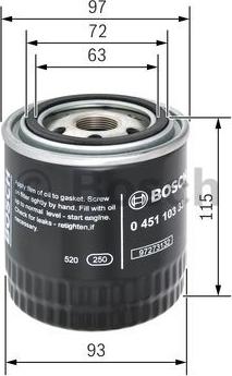 BOSCH 0 451 103 330 - Eļļas filtrs adetalas.lv