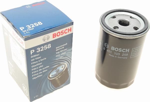 BOSCH 0 451 103 258 - Eļļas filtrs adetalas.lv