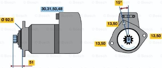 BOSCH 0 001 416 010 - Starteris adetalas.lv