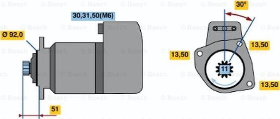 BOSCH 0 001 416 011 - Starteris adetalas.lv