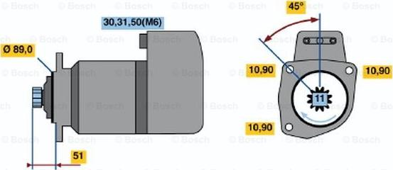 BOSCH 0 001 416 038 - Starteris adetalas.lv