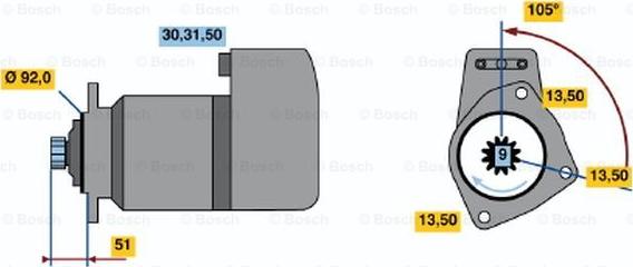 BOSCH 0 001 416 074 - Starteris adetalas.lv