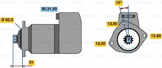 BOSCH 0 986 013 730 - Starteris adetalas.lv