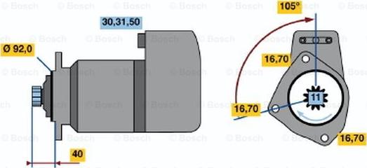 BOSCH 0 001 417 042 - Starteris adetalas.lv