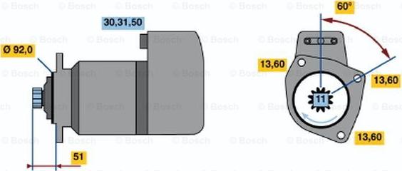 BOSCH 0 001 417 007 - Starteris adetalas.lv