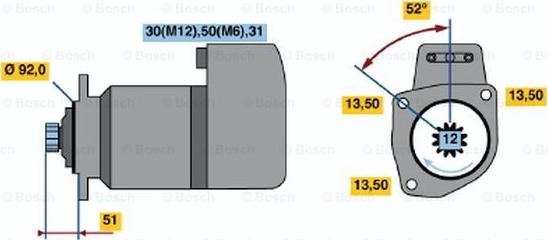 BOSCH 0 001 417 075 - Starteris adetalas.lv