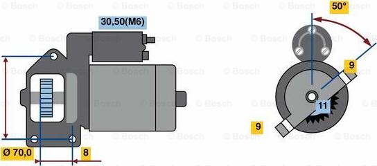 BOSCH 0 001 109 069 - Starteris adetalas.lv