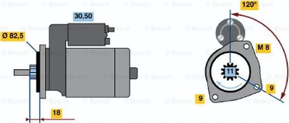 BOSCH 0 001 109 017 - Starteris adetalas.lv