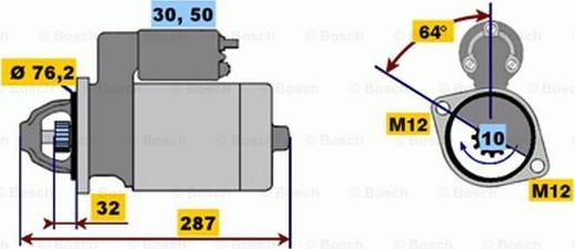 BOSCH 0 001 109 021 - Starteris adetalas.lv