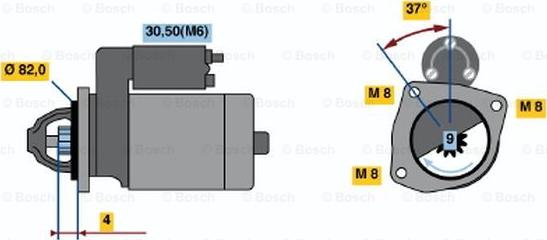 BOSCH 0 001 109 332 - Starteris adetalas.lv