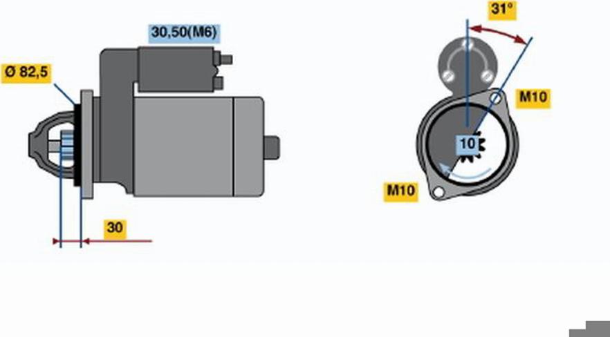 BOSCH 0 001 109 250 - Starteris adetalas.lv