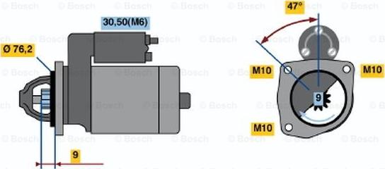 BOSCH 0 001 109 340 - Starteris adetalas.lv