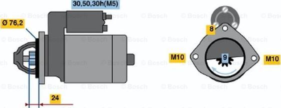 BOSCH 0 001 109 200 - Starteris adetalas.lv