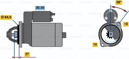 BOSCH 0 001 106 403 - Starteris adetalas.lv