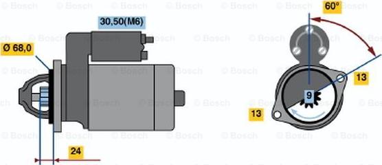 BOSCH 0 001 106 019 - Starteris adetalas.lv