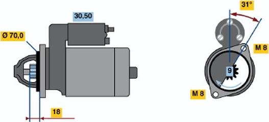 BOSCH 0 001 106 014 - Starteris adetalas.lv