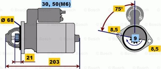 BOSCH 0 001 106 015 - Starteris adetalas.lv