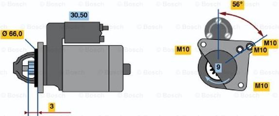 BOSCH 0 001 106 017 - Starteris adetalas.lv