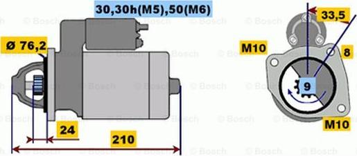 BOSCH 0 001 108 401 - Starteris adetalas.lv