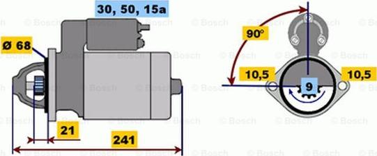 BOSCH 0 001 108 053 - Starteris adetalas.lv