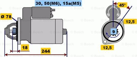 BOSCH 0 001 108 080 - Starteris adetalas.lv