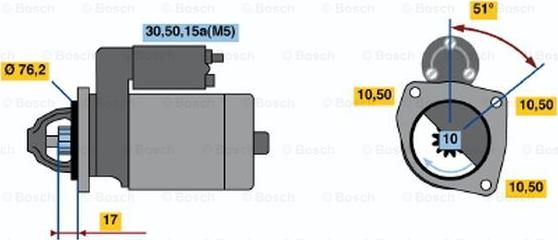 BOSCH 0 001 108 020 - Starteris adetalas.lv