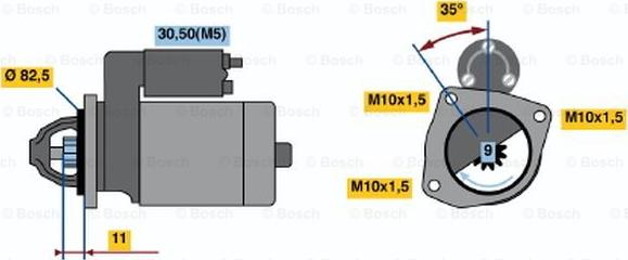 BOSCH 0 001 108 070 - Starteris adetalas.lv