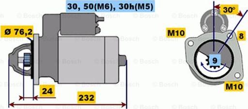 BOSCH 0 001 108 190 - Starteris adetalas.lv