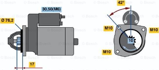 BOSCH 0 001 108 140 - Starteris adetalas.lv