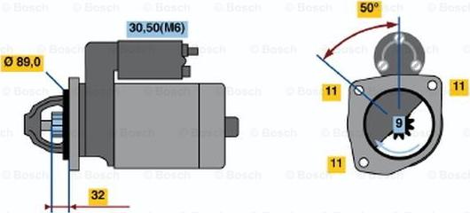 BOSCH 0 001 108 141 - Starteris adetalas.lv