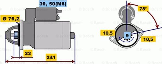 BOSCH 0 001 108 150 - Starteris adetalas.lv