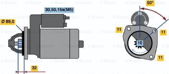 BOSCH 0 001 108 158 - Starteris adetalas.lv