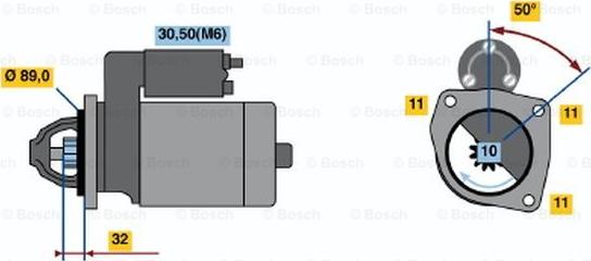 BOSCH 0 001 108 111 - Starteris adetalas.lv