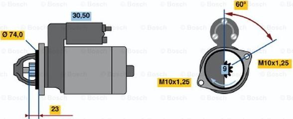 BOSCH 0 001 108 118 - Starteris adetalas.lv