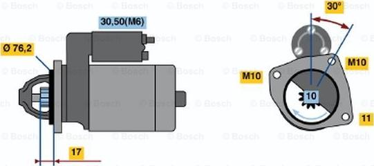 BOSCH 0 001 108 121 - Starteris adetalas.lv