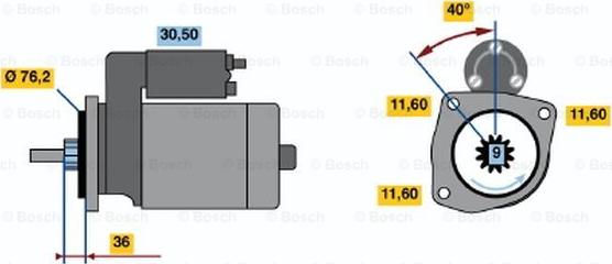 BOSCH 0 001 108 127 - Starteris adetalas.lv