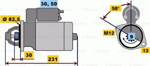 BOSCH 0 001 108 174 - Starteris adetalas.lv