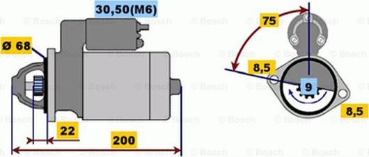 BOSCH 0 001 107 405 - Starteris adetalas.lv