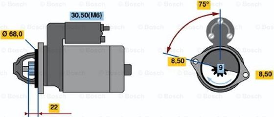 BOSCH 0 001 107 404 - Starteris adetalas.lv