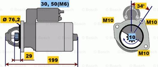 BOSCH 0 001 107 407 - Starteris adetalas.lv