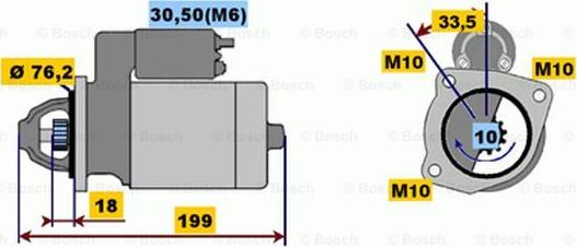 BOSCH 0 001 107 410 - Starteris adetalas.lv