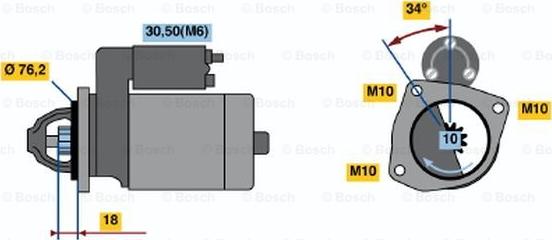 BOSCH 0 001 107 418 - Starteris adetalas.lv