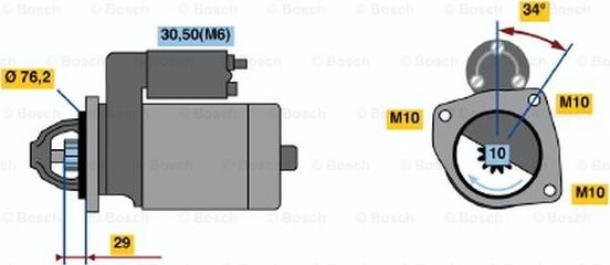 BOSCH 0 001 107 417 - Starteris adetalas.lv