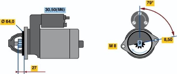 BOSCH 0 001 107 437 - Starteris adetalas.lv