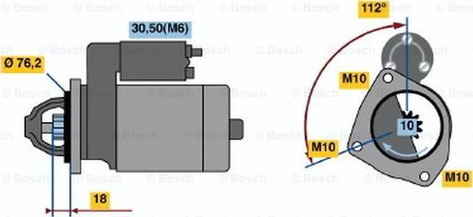 BOSCH 0 001 107 501 - Starteris adetalas.lv