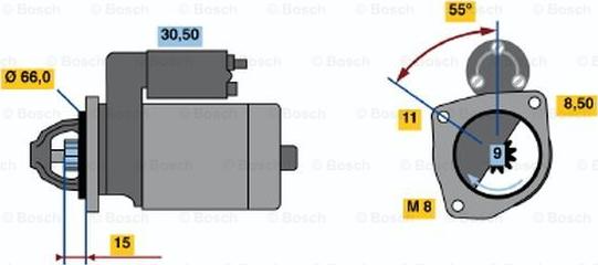 BOSCH 0 001 107 097 - Starteris adetalas.lv