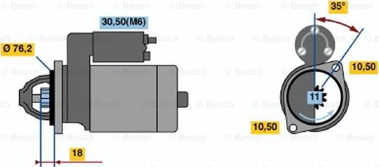 BOSCH 0 001 107 107 - Starteris adetalas.lv