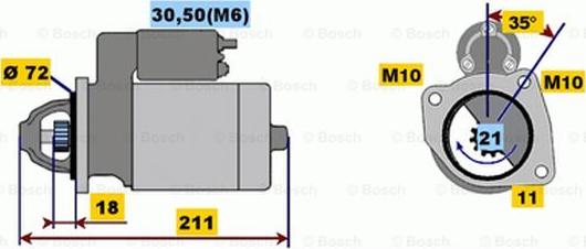 BOSCH 0 001 107 059 - Starteris adetalas.lv