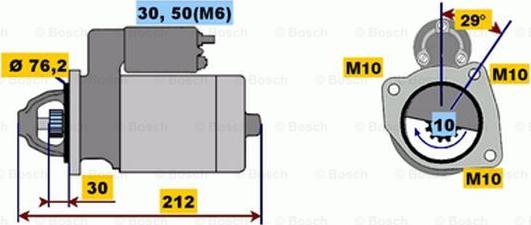 BOSCH 0 001 107 087 - Starteris adetalas.lv