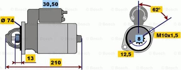 BOSCH 0 001 107 032 - Starteris adetalas.lv